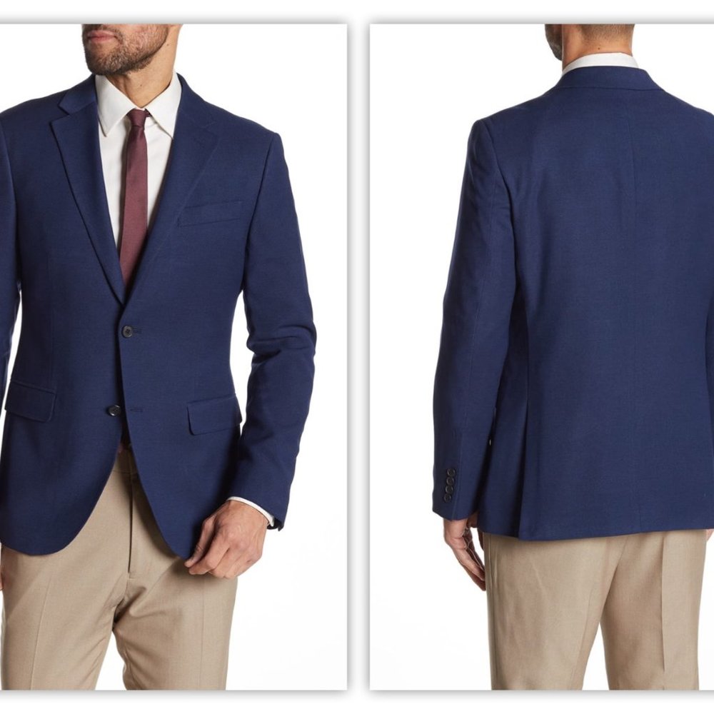 Nordstrom Men's Woven Two Button Notch Lapel Blazer Sport Coat